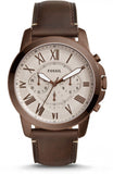  Shop Authentic Fossil Grant Chronograph White Dial Brown Leather Strap Watch for Men - FS5344 - Luxxuri