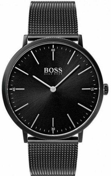  Shop Authentic Hugo Boss Horizon Quartz Black Dial Black Mesh Bracelet Watch For Men - 1513542 - Luxxuri