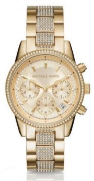  Shop Authentic Michael Kors Ritz Chronograph Gold Dial Gold Steel Strap Watch For Women - MK6484 - Luxxuri
