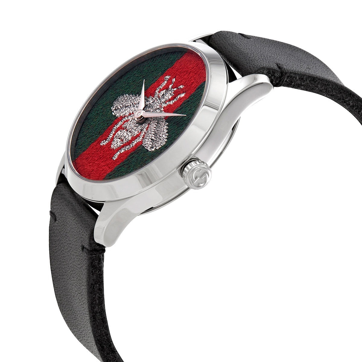  Shop Authentic Gucci G Timeless Quartz Green & Red Dial Black Leather Strap Watch For Men - YA1264149 - Luxxuri