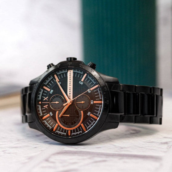  Shop Authentic Armani Exchange Chronograph Black Dial Black Steel Strap Watch For Men - AX2429 - Luxxuri