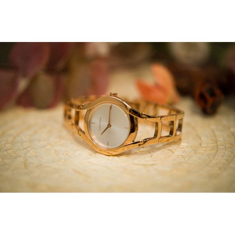  Shop Authentic Calvin Klein Class White Dial Rose Gold Steel Strap Watch for Women - K6R23626 - Luxxuri
