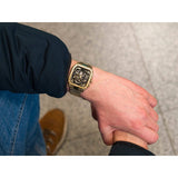  Shop Authentic Fossil Inscription Automatic Skeleton Black Dial Gold Steel Strap Watch for Men - BQ2573 - Luxxuri