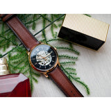  Shop Authentic Fossil Neutra Automatic Skeleton Black Dial Brown Leather Strap Watch for Men - ME3195 - Luxxuri