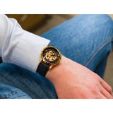  Shop Authentic Fossil Townsman Automatic Skeleton Black Dial Black Leather Strap Watch for Men - ME3210 - Luxxuri
