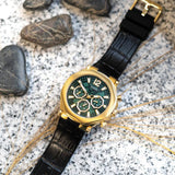  Shop Authentic Guess Edge Chronograph Green Dial Black Leather Strap Watch For Men - GW0492G3 - Luxxuri