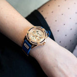  Shop Authentic Guess Queen Quartz Crystals Rose Gold Dial Blue Silicone Strap Watch For Women - GW0536L5 - Luxxuri