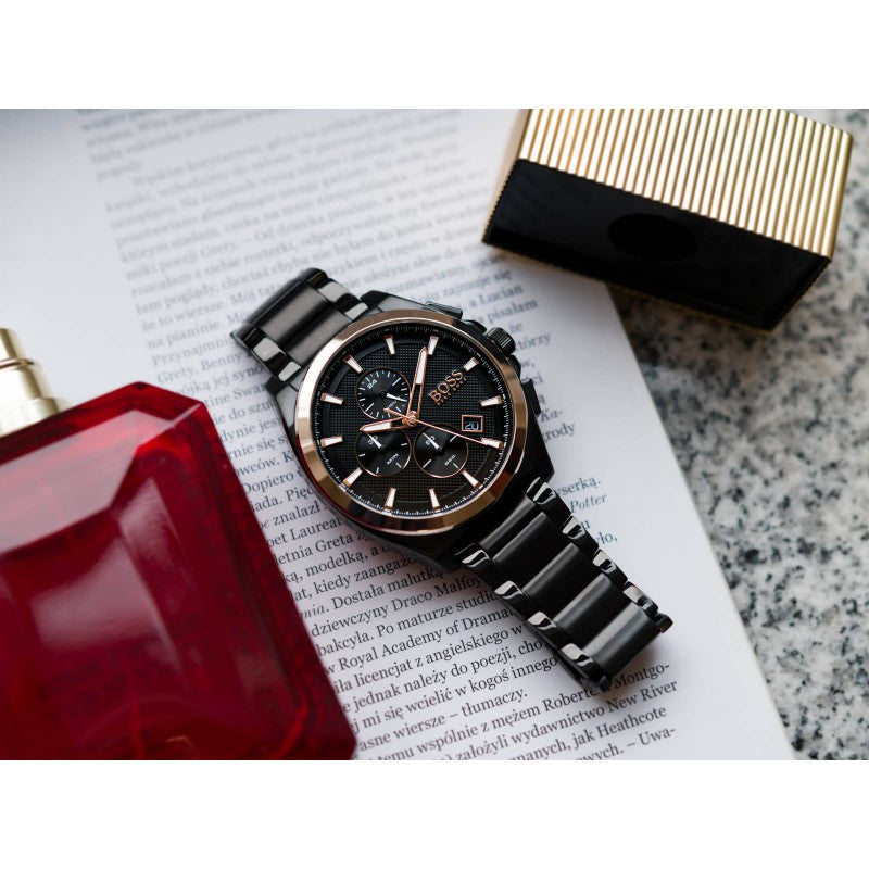  Shop Authentic Hugo Boss Grandmaster Black Dial Black Steel Strap Watch for Men  - 1513885 - Luxxuri