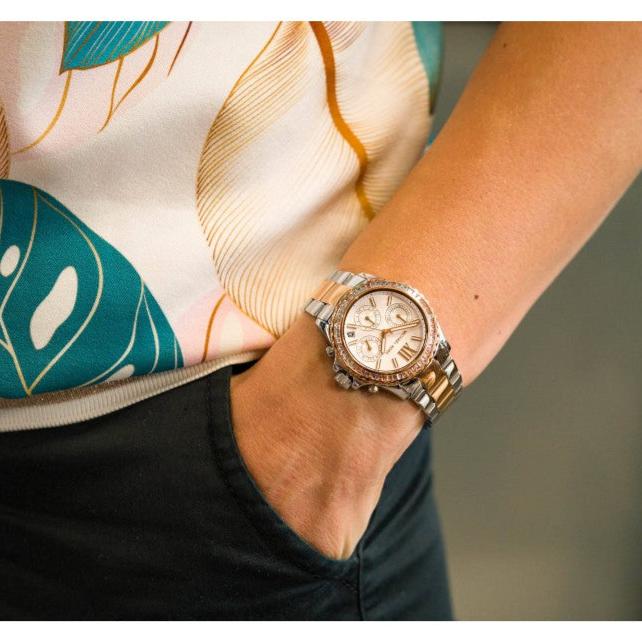  Shop Authentic Michael Kors Everest Chronograph White Dial Two Tone Steel Strap Watch For Women - MK7214 - Luxxuri