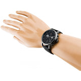  Shop Authentic Tommy Hilfiger Evan Black Dial Black Leather Strap Watch for Men - 1710395 - Luxxuri