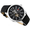  Shop Authentic Tommy Hilfiger Spencer Skeleton Black Dial Black Leather Strap Watch for Men - 1791641 - Luxxuri
