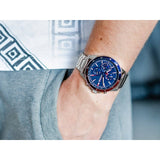  Shop Authentic Tommy Hilfiger Bank Chronograph Blue Dial Silver Steel Strap Watch for Men - 1791718 - Luxxuri