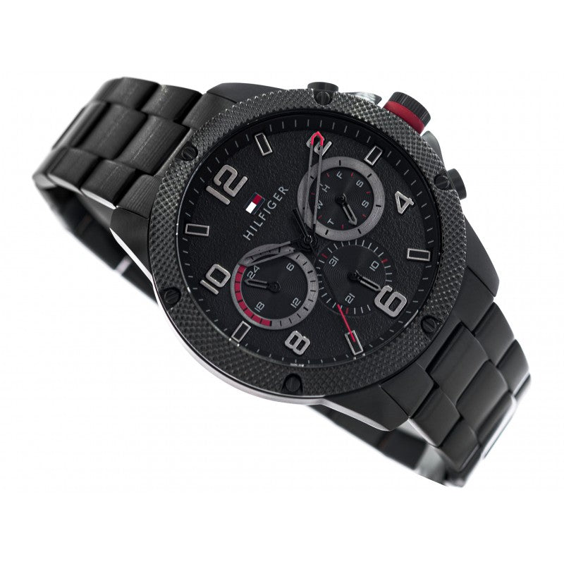  Shop Authentic Tommy Hilfiger Blaze Chronograph Black Dial Black Steel Strap Watch For Men - 1792030 - Luxxuri