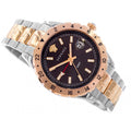  Shop Authentic Versace Hellenyium GMT Black Dial Two Tone Steel Strap Watch for Men - V11040015 - Luxxuri