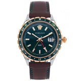  Shop Authentic Versace Hellenyium Green Dial Brown Leather Strap Watch for Men - V11090017 - Luxxuri