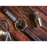  Shop Authentic Versace V-Circle Quartz Black Dial Brown Leather Strap Watch for Men - VEBQ01619 - Luxxuri