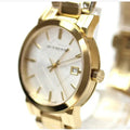  Shop Authentic Burberry The City Silver Dial Gold Steel Strap Unisex Watch - BU9003 - Luxxuri