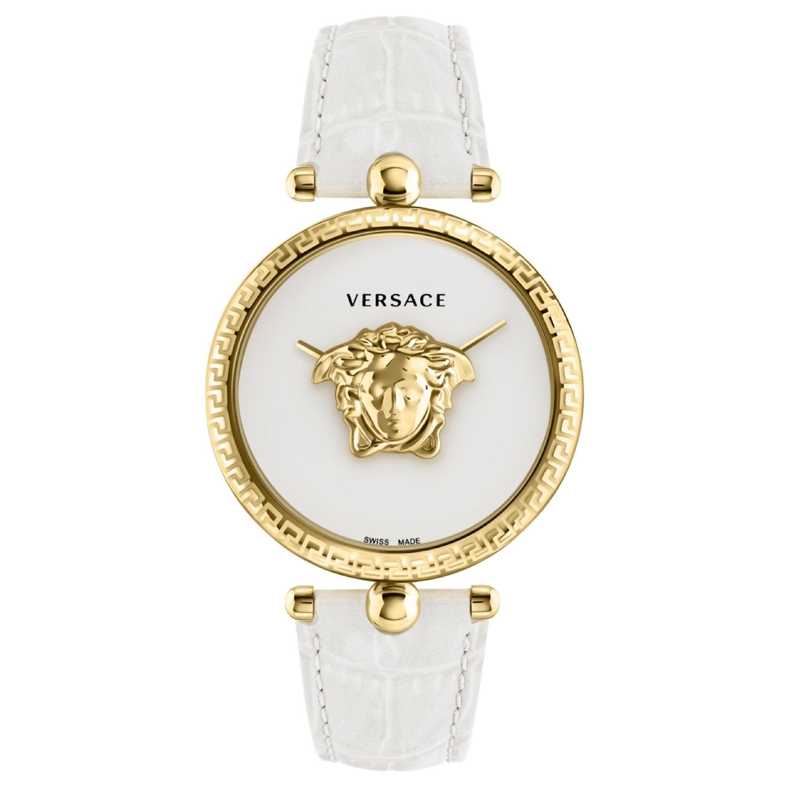  Shop Authentic Versace Palazzo Empire White Dial White Leather Strap Watch for Women - VCO040017 - Luxxuri