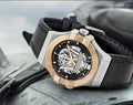 Maserati Potenza Automatic Skeleton Dial Black Leather Strap Watch For Men - R8821108011