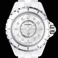  Shop Authentic Chanel J12 Diamonds Quartz Ceramic White Dial White Steel Strap Watch for Women - J12 H2422 - Luxxuri