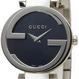  Shop Authentic Gucci Interlocking G Quartz Black Dial Black Steel Strap Watch For Women - YA133502 - Luxxuri
