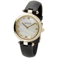  Shop Authentic Gucci Diamantissima Quartz Mother of Pearl Dial Black Leather Strap Watch for Women - YA141404 - Luxxuri