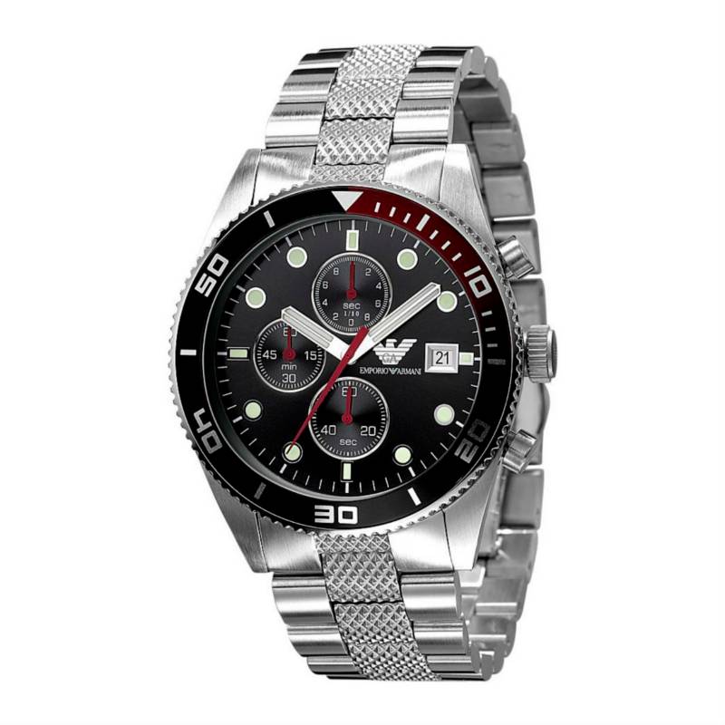  Shop Authentic Emporio Armani Chronograph Black Dial Silver Stainless Steel Watch For Men - AR5855 - Luxxuri