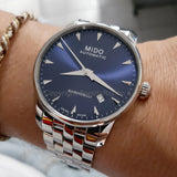  Shop Authentic Mido Baroncelli II Automatic Blue Dial Silver Steel Strap Watch For Men - M8600.4.15.1 - Luxxuri