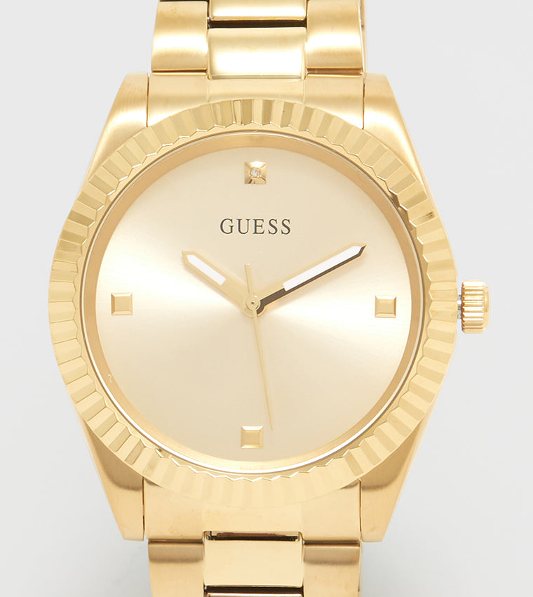  Shop Authentic Guess Connoisseur Analog Gold Dial Gold Steel Strap Watch For Men - GW0542G2 - Luxxuri