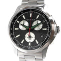 Gucci G-Timeless Chronograph Black Dial Silver Steel Strap Watch For Men - YA126267