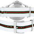  Shop Authentic Gucci G Timeless Quartz White DIal White NATO Strap Watch For Men - YA126322 - Luxxuri