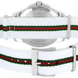  Shop Authentic Gucci G Timeless Quartz White DIal White NATO Strap Watch For Men - YA126322 - Luxxuri