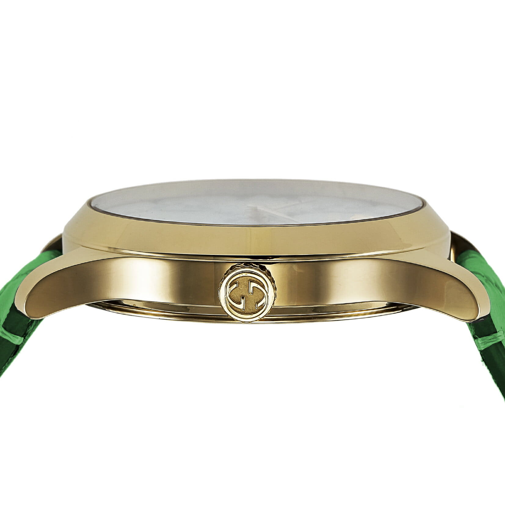  Shop Authentic Gucci G Timeless Quartz Green Dial Green Leather Strap Watch For Women - YA1264099 - Luxxuri