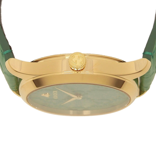  Shop Authentic Gucci G Timeless Quartz Green Dial Green Leather Strap Watch For Women - YA1264099 - Luxxuri