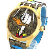  Shop Authentic Gucci G Timeless Disney Donald Duck Brown Dial Brown Leather Strap Watch For Women - YA1264167 - Luxxuri