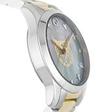  Shop Authentic Gucci G Timeless Quartz Mother of Pearl Blue Dial Two Tone Steel Strap Watch For Women - YA1265011 - Luxxuri