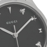  Shop Authentic Gucci G Timeless Black Dial Silver Steel Strap Watch For Women - YA126573A - Luxxuri