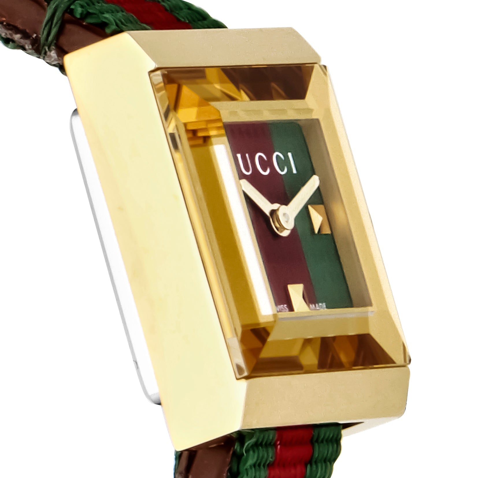  Shop Authentic Gucci G-Frame Multicolored Red and Green Dial Watch For Women - YA128527 - Luxxuri