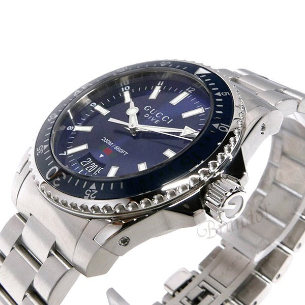  Shop Authentic Gucci Dive Quartz Blue Dial Silver Steel Strap Watch For Men - YA136311 - Luxxuri