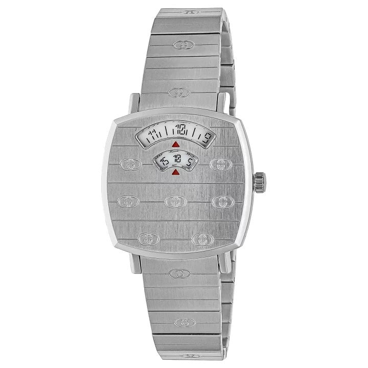  Shop Authentic Gucci Grip Quartz Silver Dial Silver Steel Strap Watch For Men - YA157501 - Luxxuri