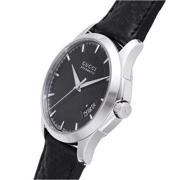  Shop Authentic Gucci G Timeless Quartz Black Dial Black Leather Strap Watch for Men - YA126413 - Luxxuri