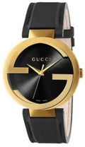  Shop Authentic Gucci G Interlocking Grammy Special Edition Black Dial Black Leather Strap Watch For Men - YA133212 - Luxxuri