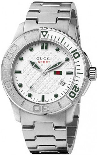  Shop Authentic Gucci G Timeless Silver Dial Silver Steel Strap Watch For Men - YA126232 - Luxxuri