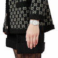  Shop Authentic Gucci 25H Quartz Diamonds Silver Dial Silver Steel Strap Watch for Women - YA163401 - Luxxuri