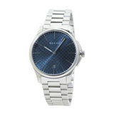  Shop Authentic Gucci G Timeless Blue Dial Silver Steel Strap Watch For Men - YA126316 - Luxxuri