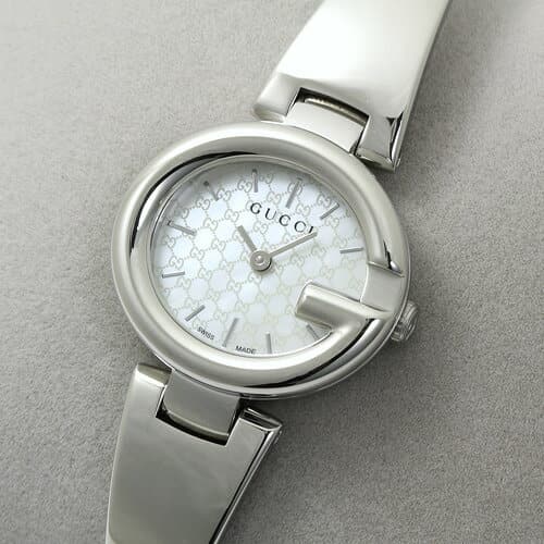  Shop Authentic Gucci Guccissima Quartz Silver Dial Silver Steel Strap Watch For Women - YA134511 - Luxxuri