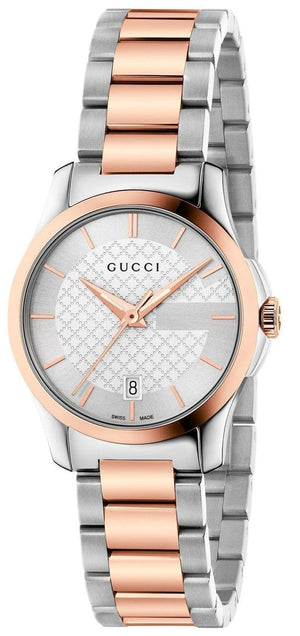 Shop Authentic Gucci G Timeless Silver Dial Two Tone Steel Strap Watch For Women - YA126564 - Luxxuri