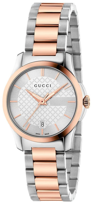  Shop Authentic Gucci G Timeless Silver Dial Two Tone Steel Strap Watch For Women - YA126564 - Luxxuri