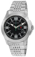  Shop Authentic Gucci G Timeless Black Dial Silver Steel Strap Watch For Men - YA126201 - Luxxuri