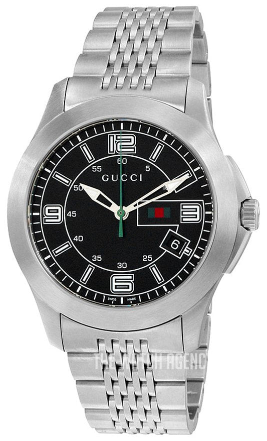  Shop Authentic Gucci G Timeless Black Dial Silver Steel Strap Watch For Men - YA126201 - Luxxuri